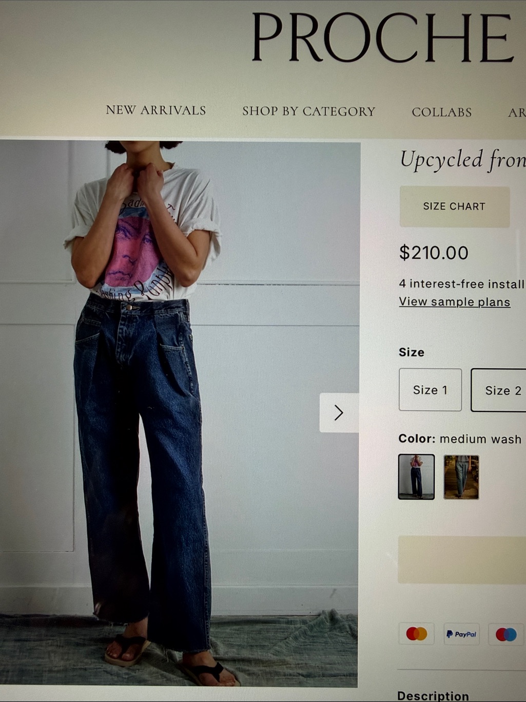 Proche Upcycled Front Pleat Jeans — image 2 of 8
